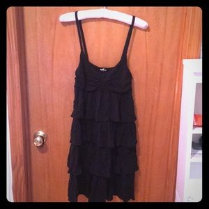 Jcrew black flowy ruffled dress SZ S